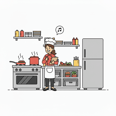 Kitchen team at work